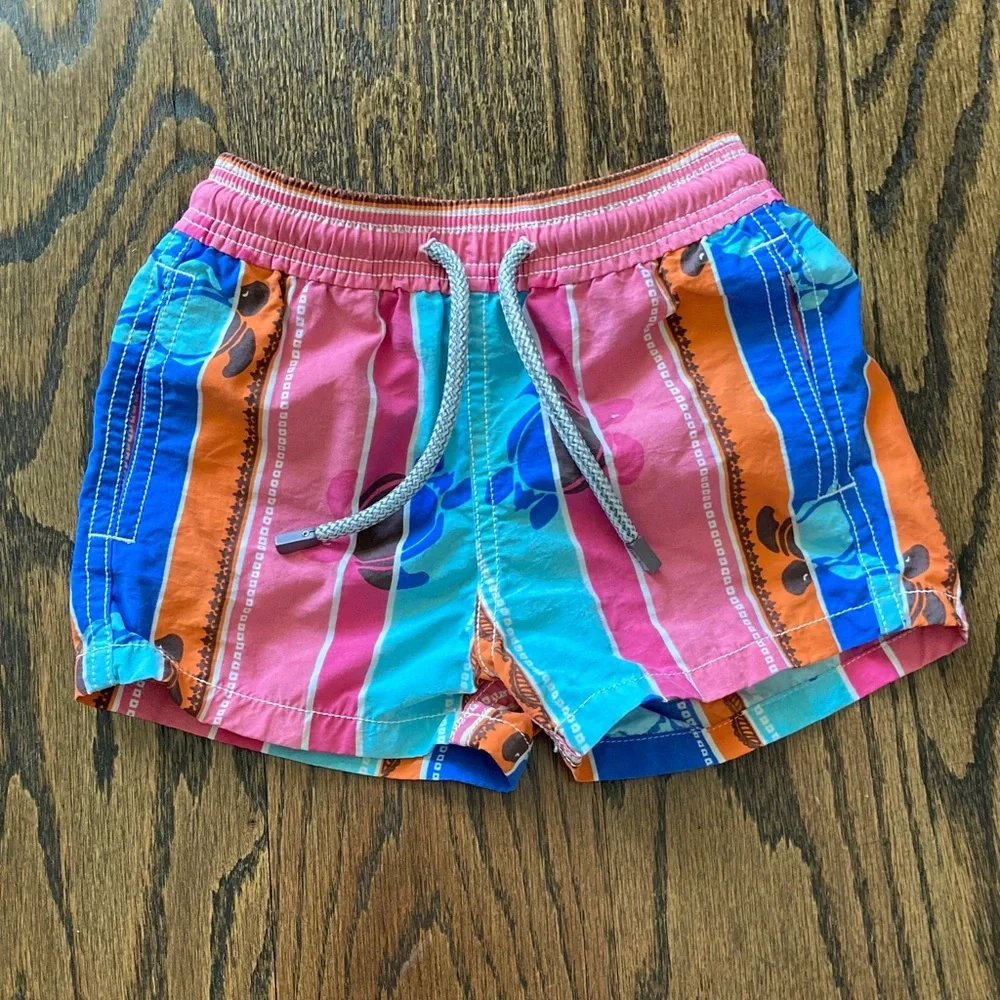Vilebrequin Turtle Print Boys Swim Trunks 2T